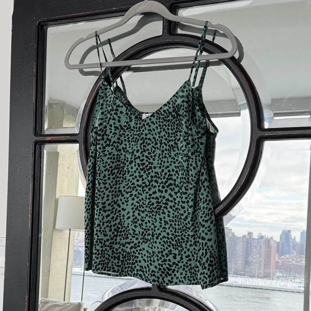 Equipment Green Leopard Print Cami